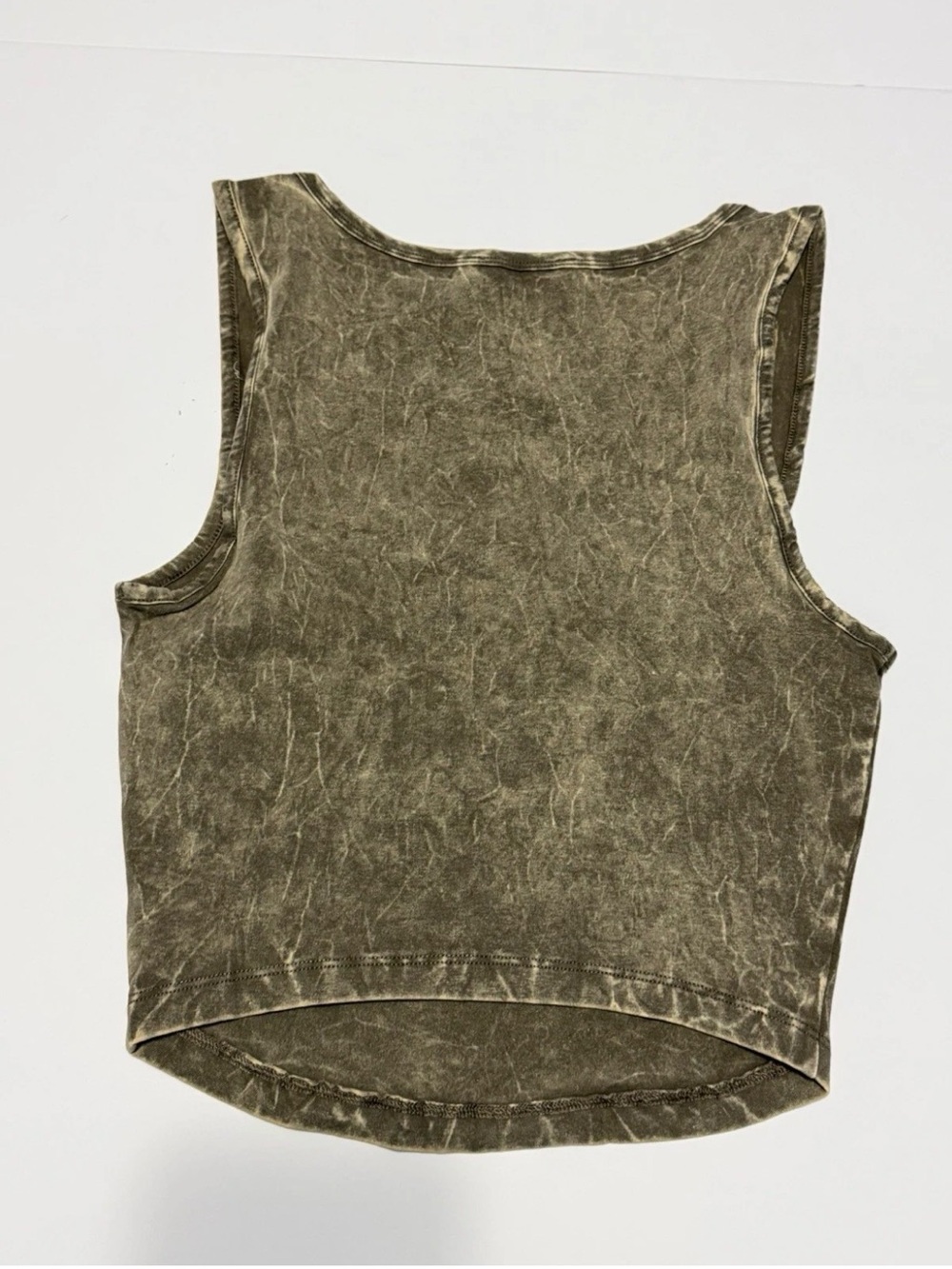 Zenana Outfitters Olive Mineral-Wash Square Neck Tank - Picture 2 of 4